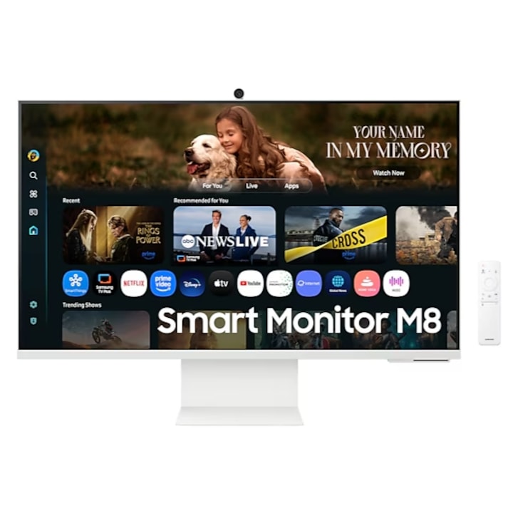 Monitor VA LED Samsung 32" LS32FM801UUXDU, UHD 3840 x 2160, HDMI, Hangszórók, Pivot, 4 ms Fehér