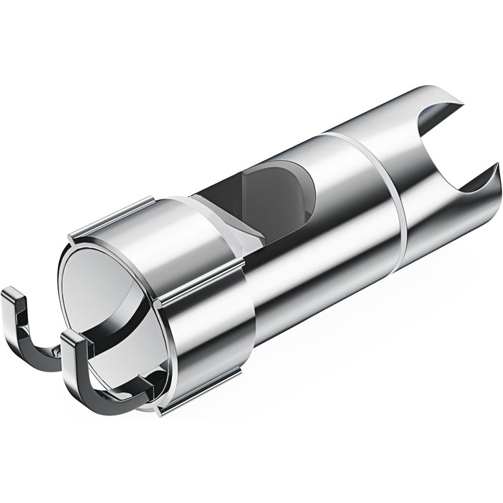 Suport de dus reglabil cu 2 carlige, suport universal pentru cap de dus pentru tije de dus de 16-27 mm, suport de dus manual din ABS cromat, instalare usoara