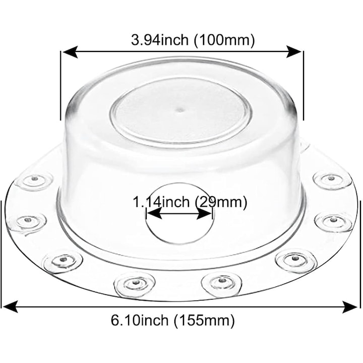 Stopper pentru scurgere cada cu ventuza, transparent albastru, din silicon alimentar, usor de curatat