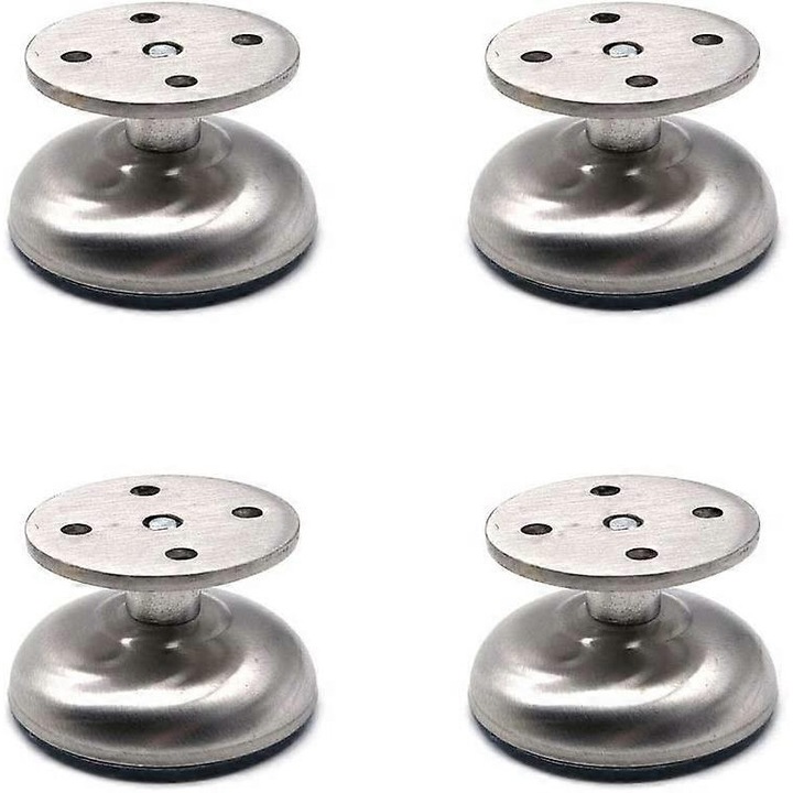 Set de 4 picioare ajustabile pentru mobilier, otel inoxidabil, 3.5x6cm, rezistente la acid si alcaline, inaltime ajustabila 16mm
