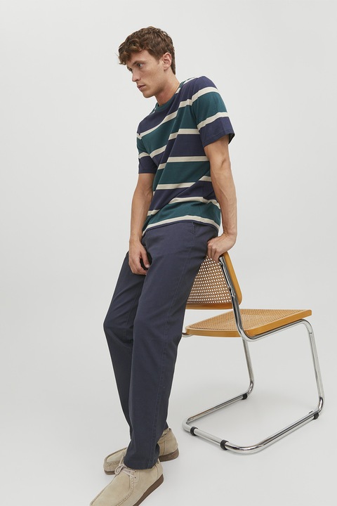 Jack & Jones, Pantaloni chino cu talie medie, Bleumarin, W31-L32