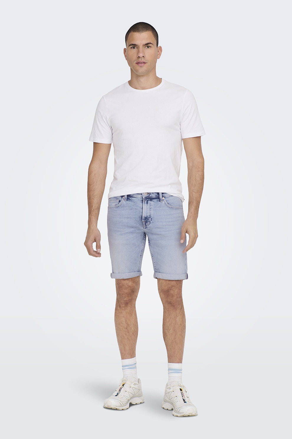 Only & Sons, Blugi scurti cu buzunare, Albastru deschis, L
