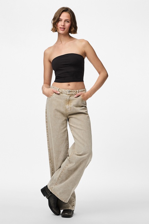 Pieces, Прави дънки с висока талия, Сиво-бежов