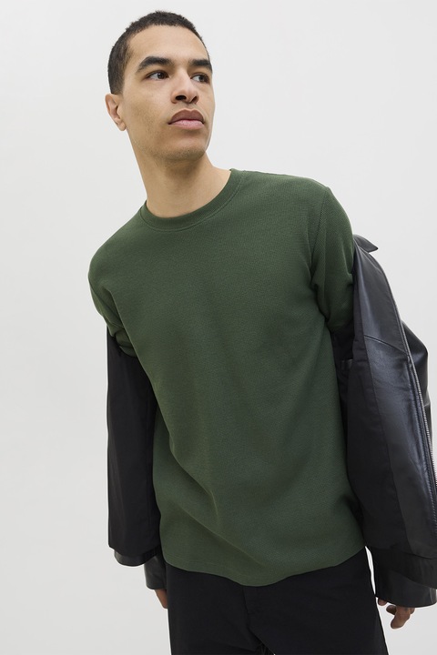 Jack & Jones, Bő fazonú texturált póló, Vízzöld