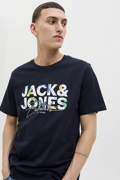Jack & Jones, Logós póló, Sötétkék/Királykék/Fehér