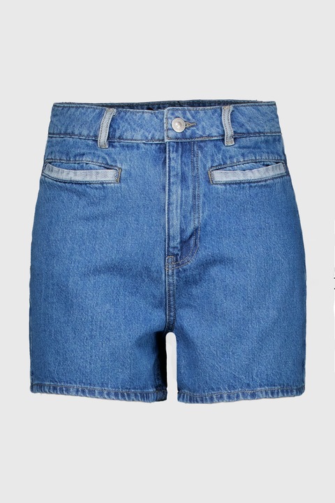 Pieces, Къси дънки с контрасти, Петролно синьо