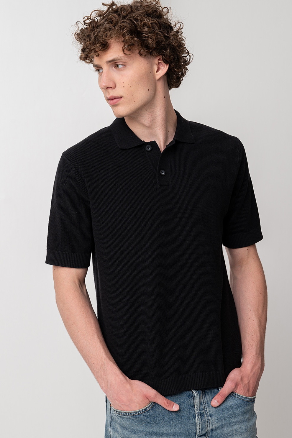 Only & Sons, Tricou polo din bumbac Stony, Negru, L