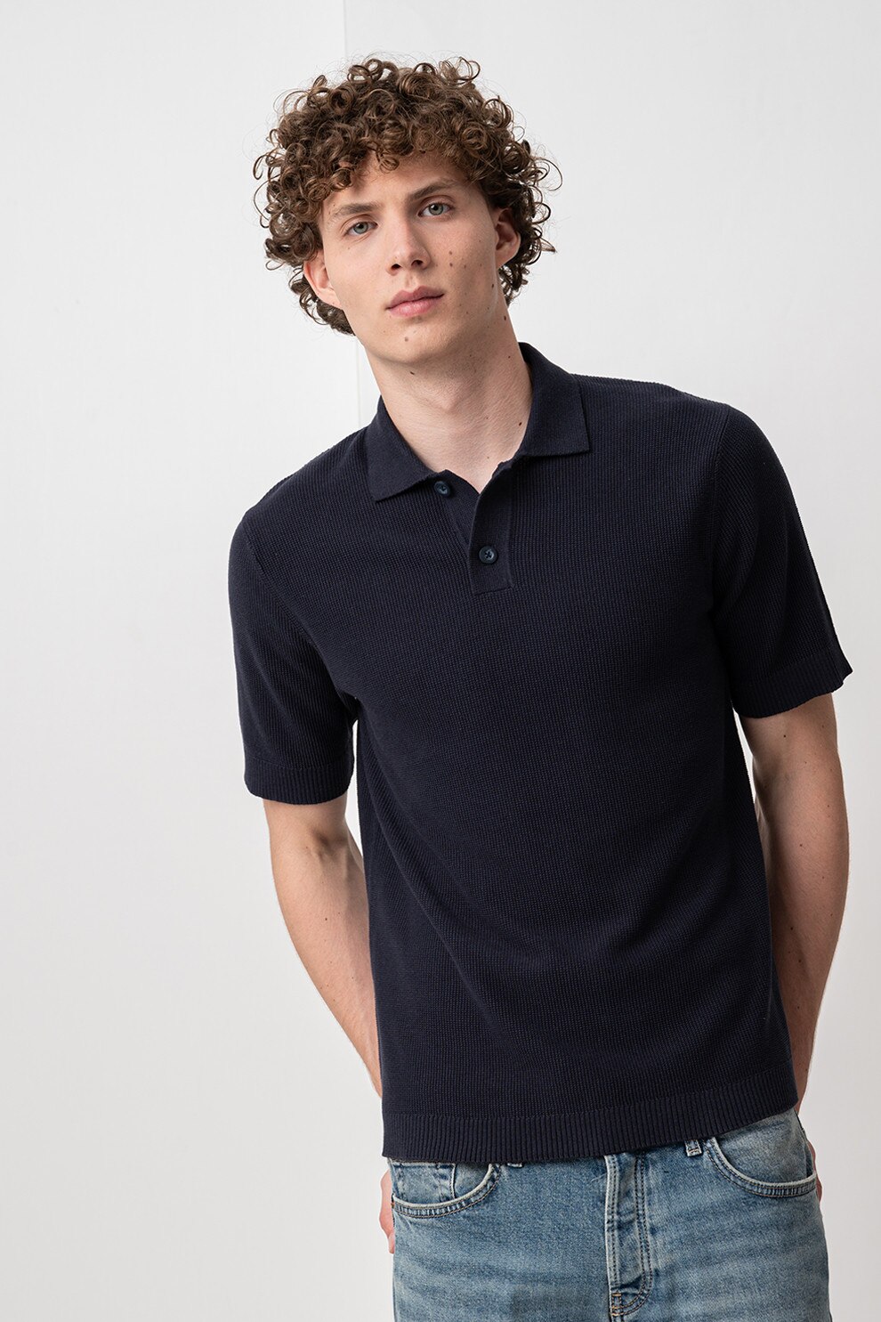 Only & Sons, Tricou polo din bumbac Stony, Albastru ultramarin, S