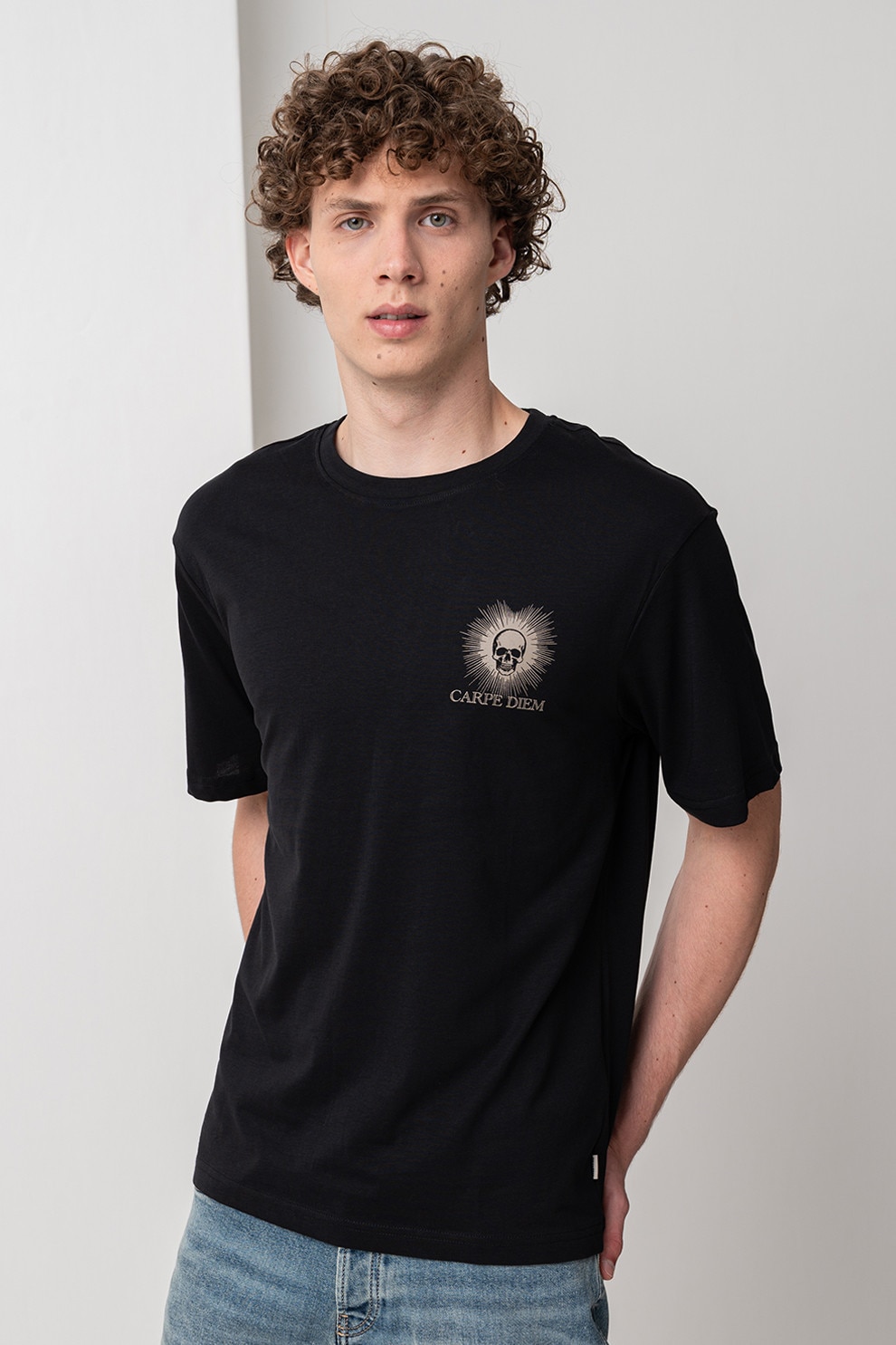 Only & Sons, Tricou relaxed-fit din bumbac Tristan, Negru, Maro nisip, S