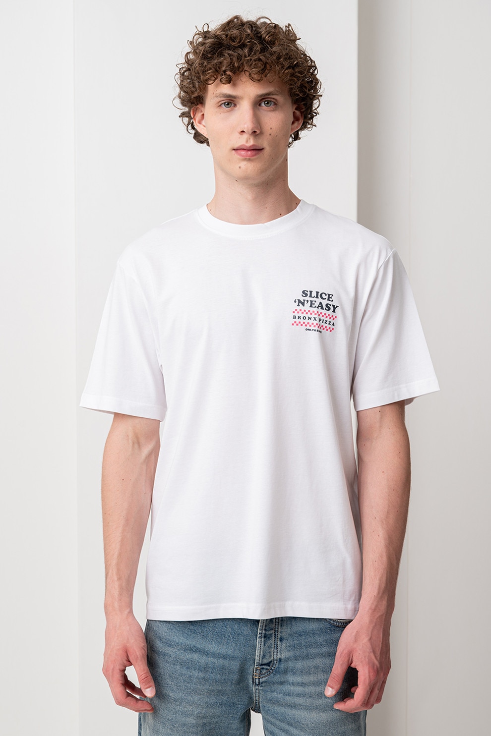 Only & Sons, Tricou relaxed-fit din bumbac Tristan, Alb, Galben, Roz, S