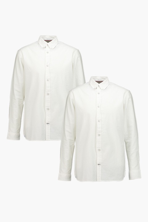 Jack & Jones, Set de camasi din amestec de bumbac organic - 2 Piese, Alb optic