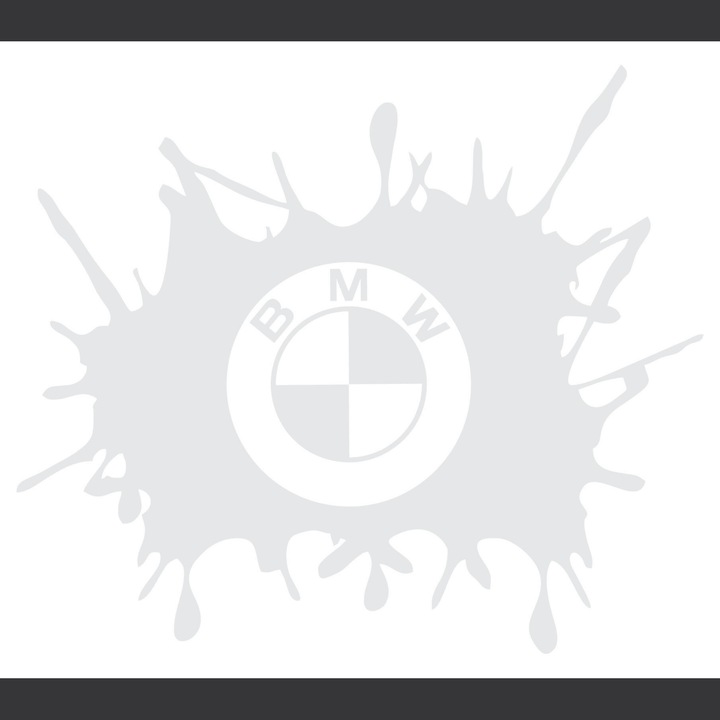 Стикер за кола BMW splash, бял, 20 см
