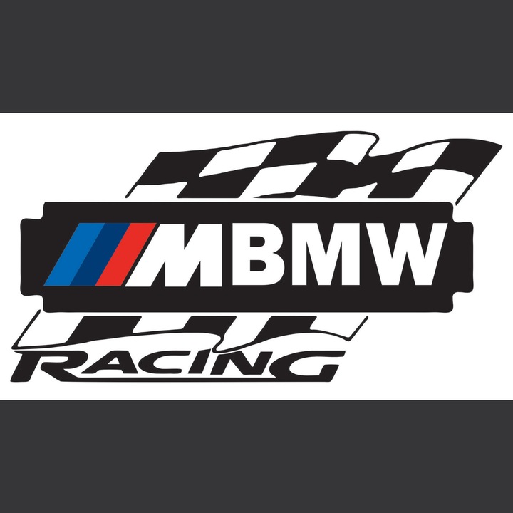 Sticker Auto BMW M racing, negru, 20 cm