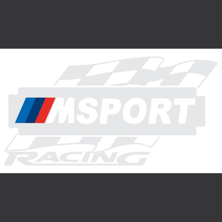 Стикер за кола BMW M Sport Racing, 25 см, бял