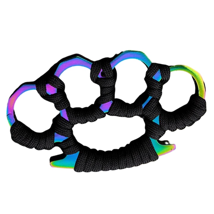 Pumnal Karambit, TREXORA, cu franghie, design ergonomic, 11x7cm, multicolor