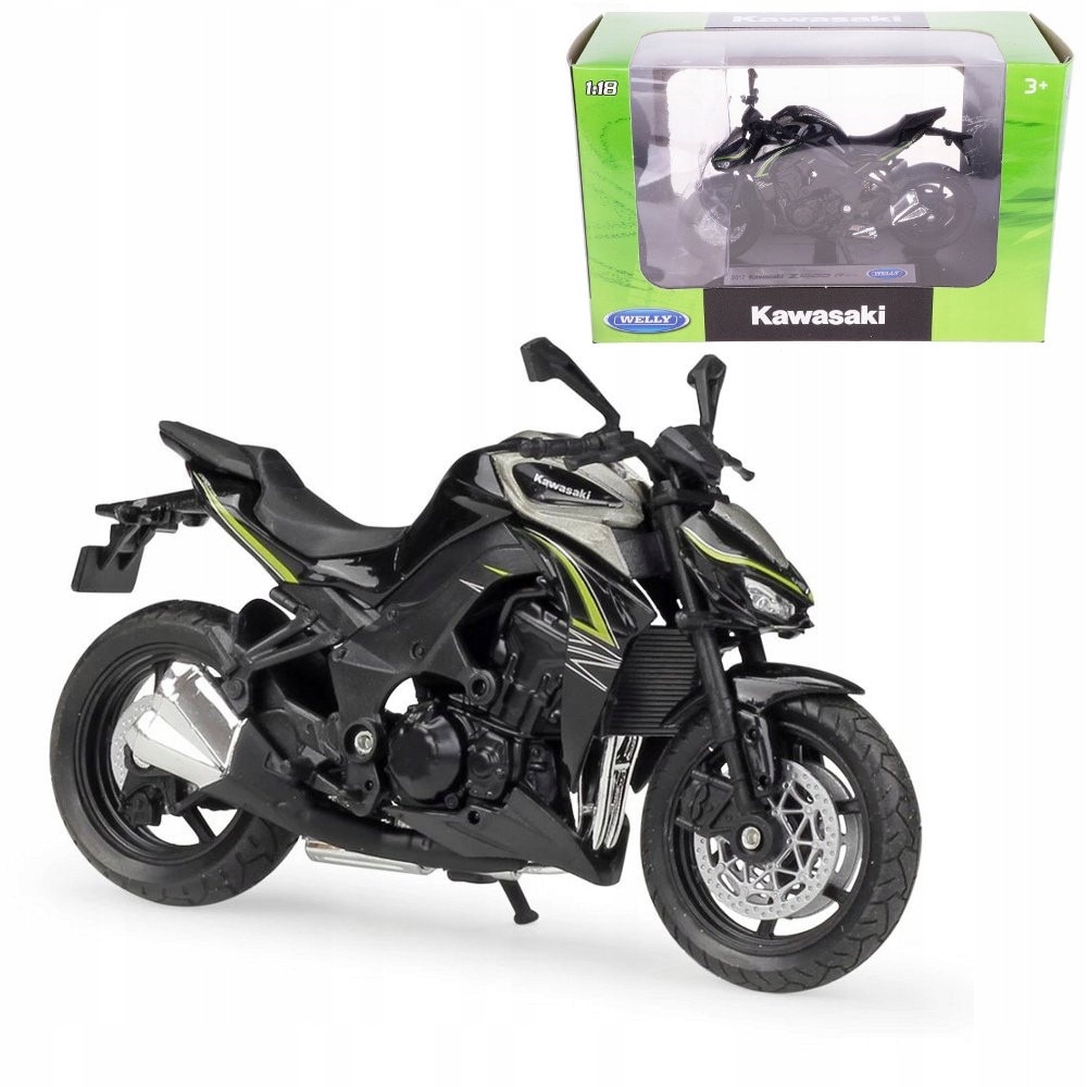 Мотоциклет Welly Kawasaki Z1000 R, мащаб 1:18, Метал, 7x5x12см