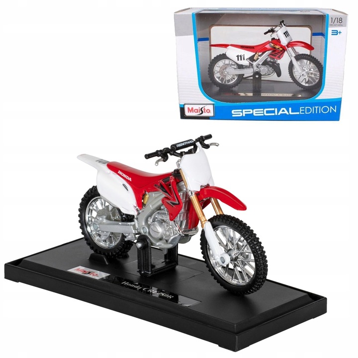Модел на мотоциклет Maisto Honda CRF450R 1:18, черен 13x5x7 см