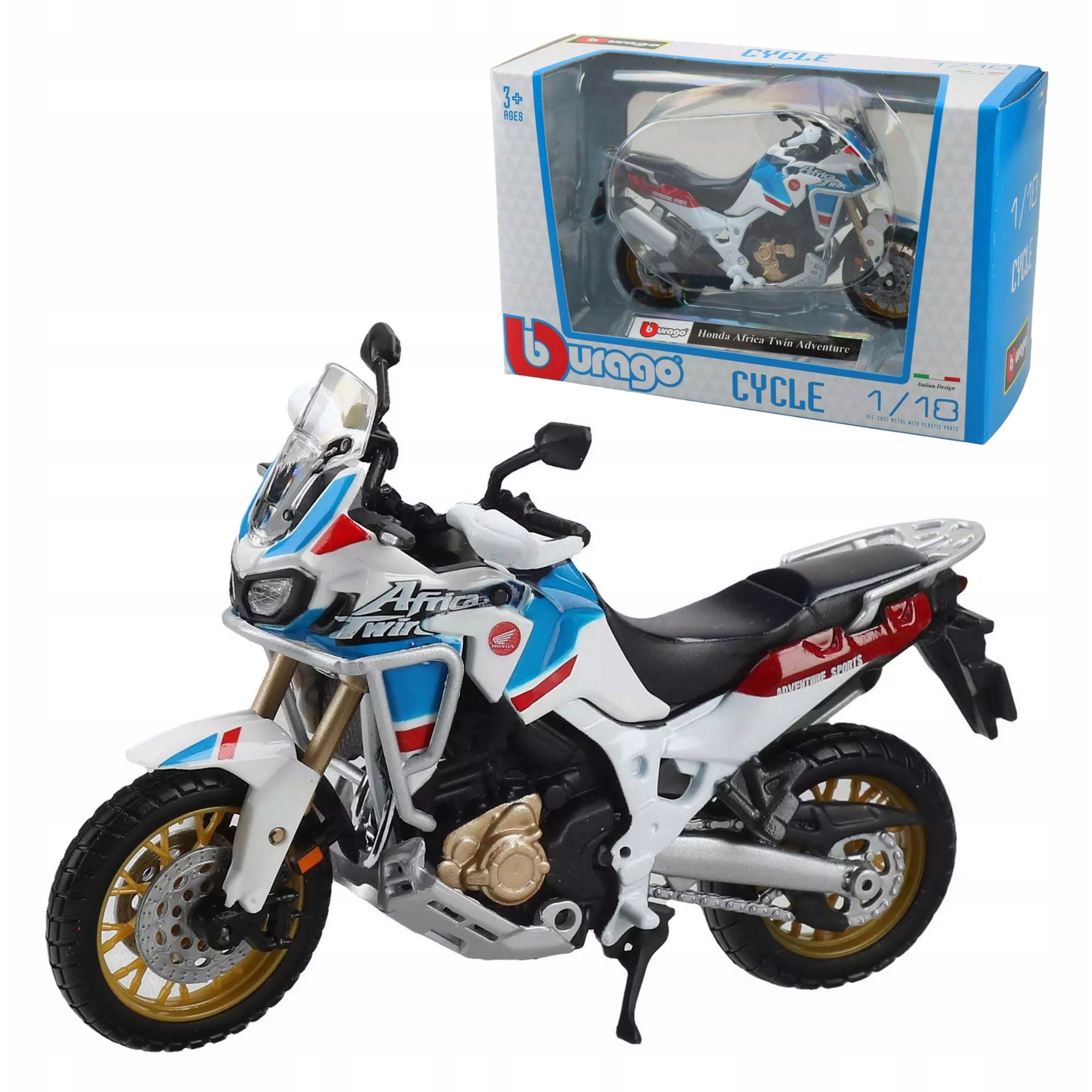 Motocicleta Bburago Honda Africa Twin Adventure 1:18, detalii