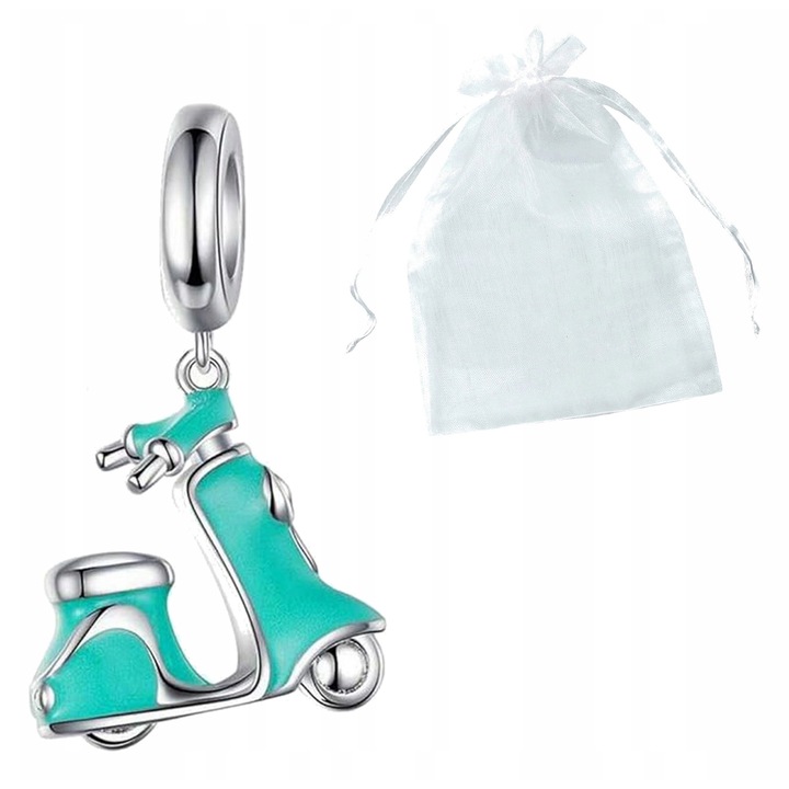 Breloc HLO, Vespa, turcoaz, 1,5x1,5cm