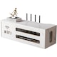Raft suport router wireless, Morovan, Raft Suport pentru Router Wireless, cu posibilitate montare pe perete, Cutie Suport Router Wireless, pentru mascare fire si echipament WI-FI, 49.3x18x19cm, suport cablu, design cu ventilare, Alb