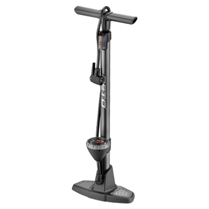 Помпа Beto, голяма, стоманена, с основа, двойна глава, манометър, 160 psi/11 bar, сива (MS) AM