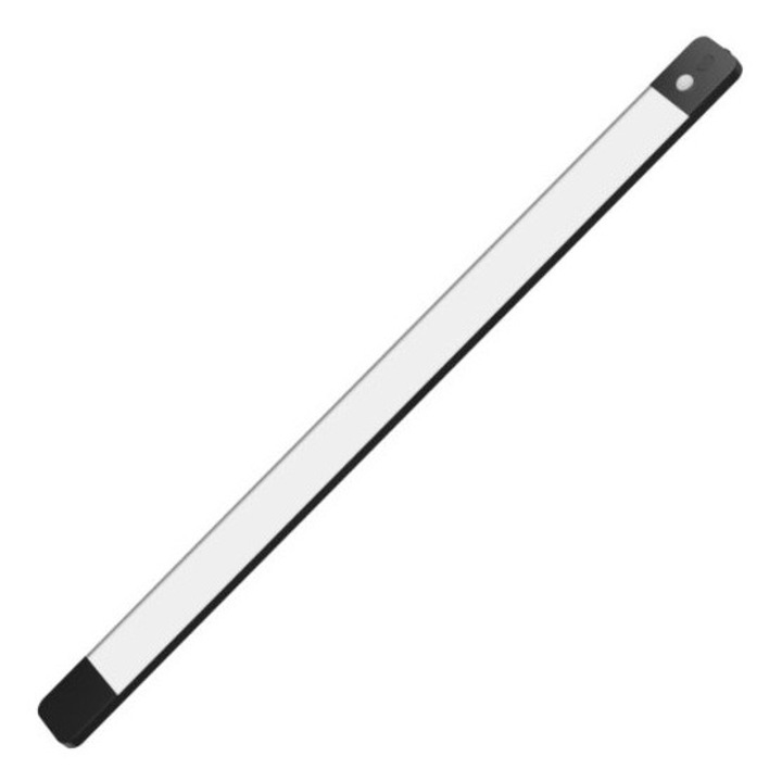 Corp de iluminat cabinet LED 5W, 600mm, 4000K, gri inchis, 3000mAh, sensor, dimabil, 300lm, Well