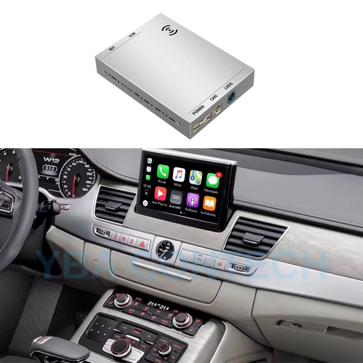 Modul CarPlay & Android Auto Wireless compatibil cu Audi A8 2012–2018 (MMI 3G+) – Plug & Play