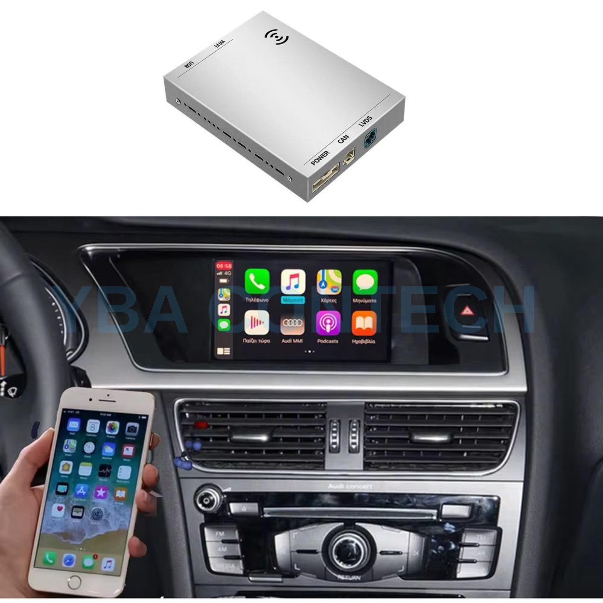Modul CarPlay Android Auto Wireless compatibil Audi A4 A5 S5