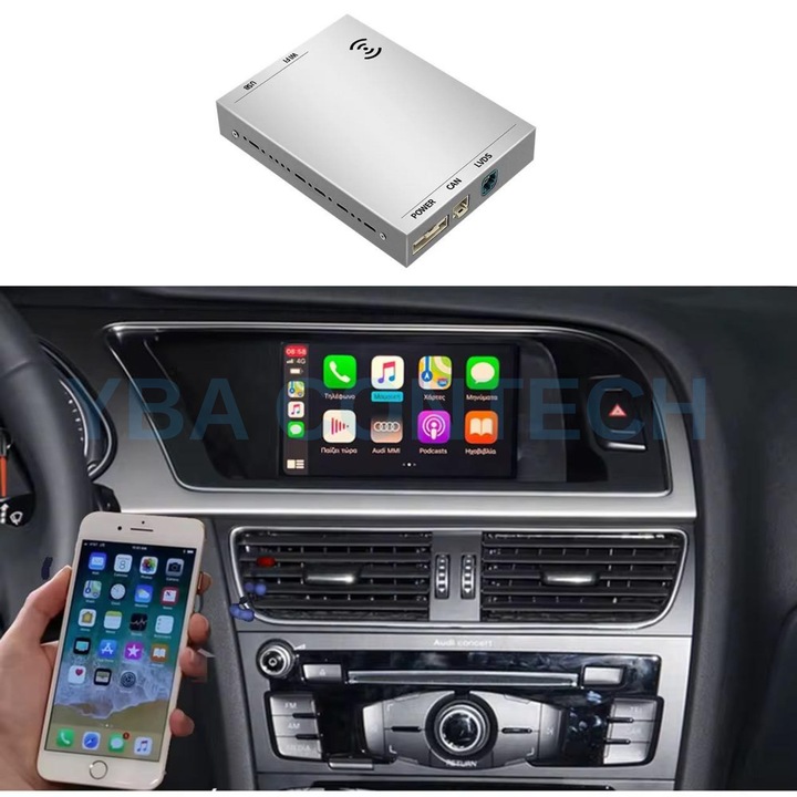 Modul CarPlay / Android Auto Wireless compatibil Audi A4 / A5 / S5 (2009–2016) si Audi Q5 (2010–2018) – pentru unitati Audi Concert si Symphony