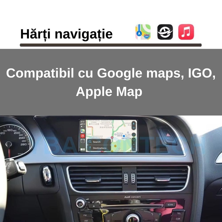 Vezeték nélküli CarPlay / Android Auto modul, amely kompatibilis az Audi A4 / A5 / S5 (2009–2016) és Audi Q5 (2010–2018) modellekkel – Audi Concert és Symphony egységekhez