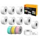 Set 12 role etichete autoadezive Kodak pentru imprimanta ERA M50, 9 albe, 1 roz, 1 verde, 1 galben, 13x30mm