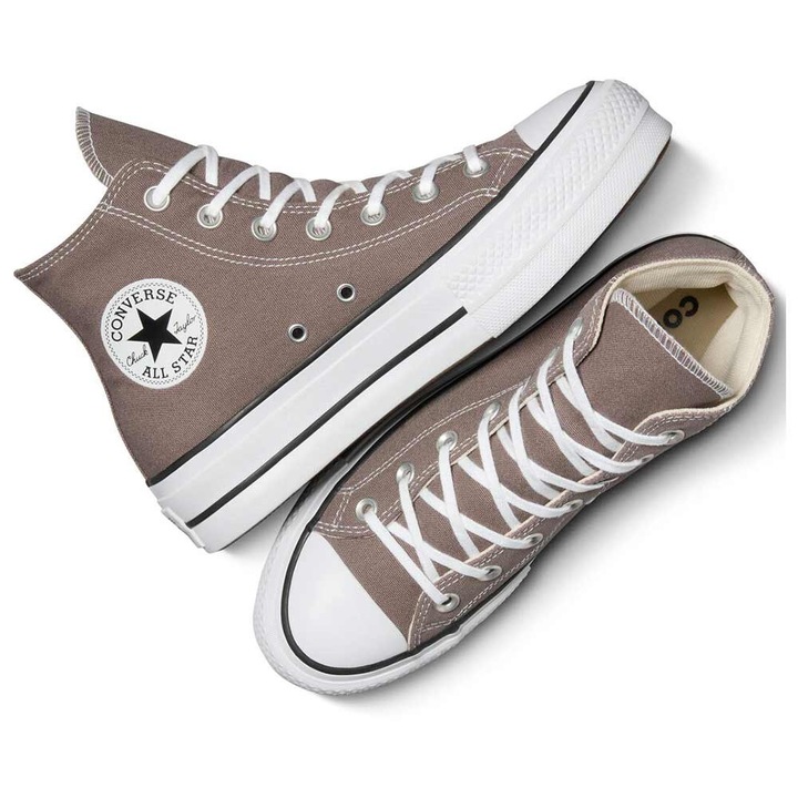 Tenisi dama, Converse, Chuck Taylor All Star, platforma ridicata, panza, maro