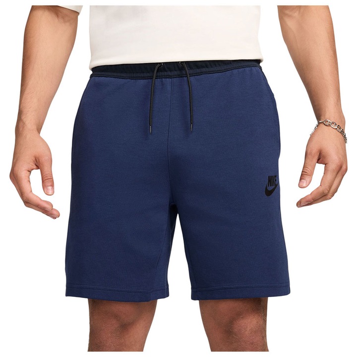 Pantaloni scurti Nike Sportswear Tech Fleece DD5301, talie elastica, bumbac/poliester, bleumarin, M INTL