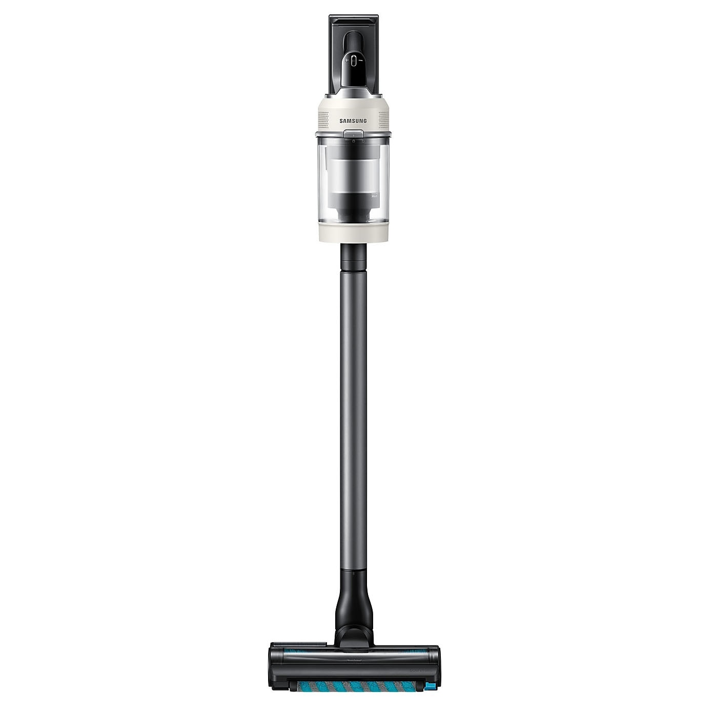 Aspirator vertical Samsung Bespoke Jet AI Lite Pro Extra VS80F28DGS/GE, putere aspirare 280W, Motor HexaJet Inverter, Filtrare HEPA, WiFi, AI Cleaning 2.0, Jet Dual Brush+, Perie Pet+, Autonomie 120 min, Santorini Beige