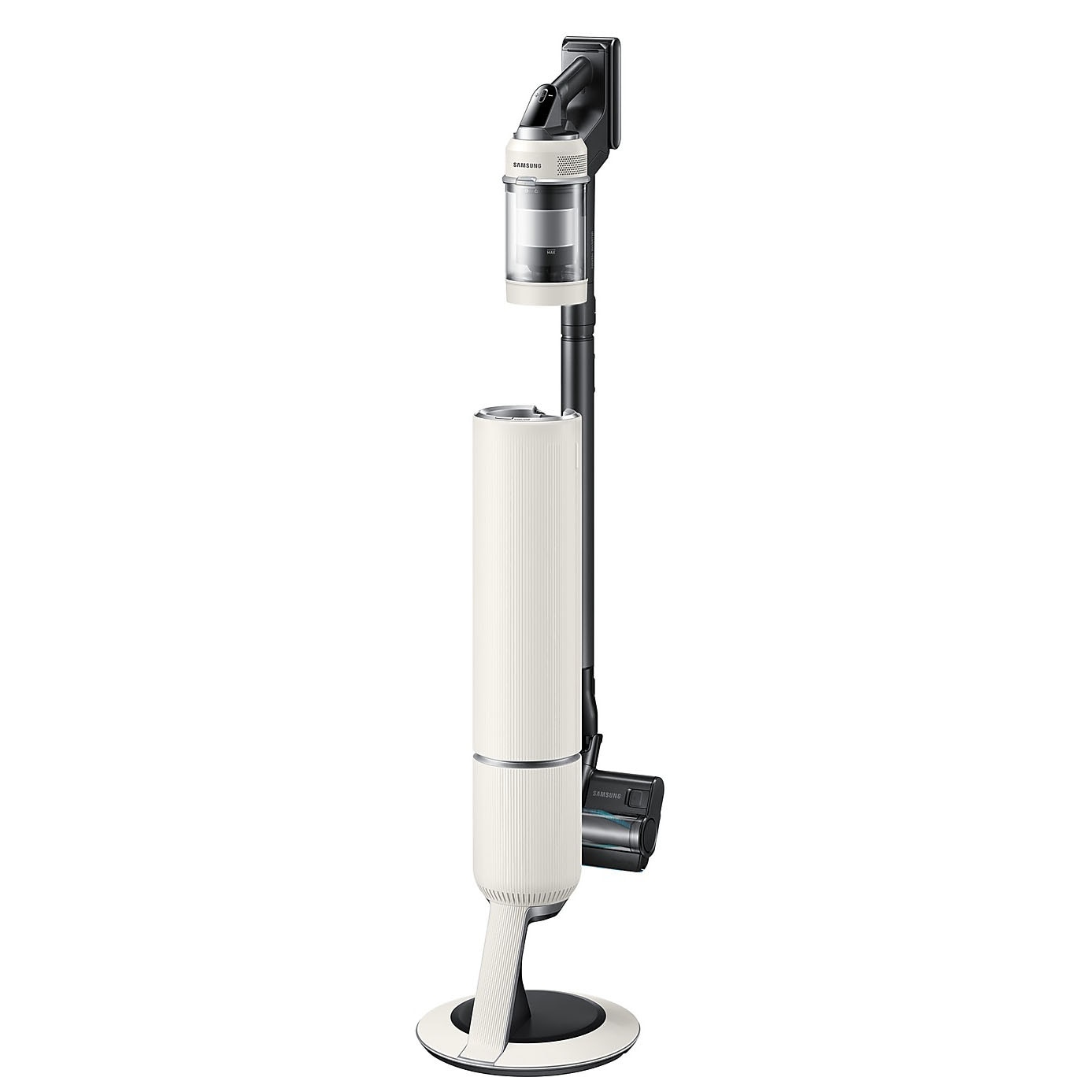 Aspirator vertical Samsung Bespoke Jet AI Lite Pro Extra VS80F28DGS/GE, putere aspirare 280W, Motor HexaJet Inverter, Filtrare HEPA, WiFi, AI Cleaning 2.0, Jet Dual Brush+, Perie Pet+, Autonomie 120 min, Santorini Beige