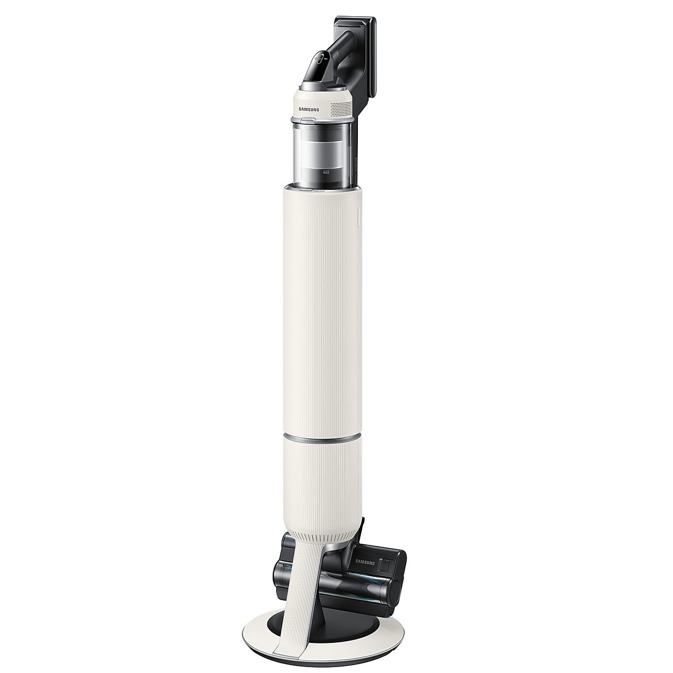 Aspirator vertical Samsung Bespoke Jet AI Lite Pro Extra VS80F28DGS/GE, putere aspirare 280W, Motor HexaJet Inverter, Filtrare HEPA, WiFi, AI Cleaning 2.0, Jet Dual Brush+, Perie Pet+, Autonomie 120 min, Santorini Beige