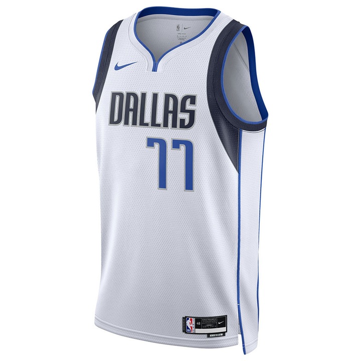 Maiou sport barbati, Nike, Dallas Mavericks, alb, poliester