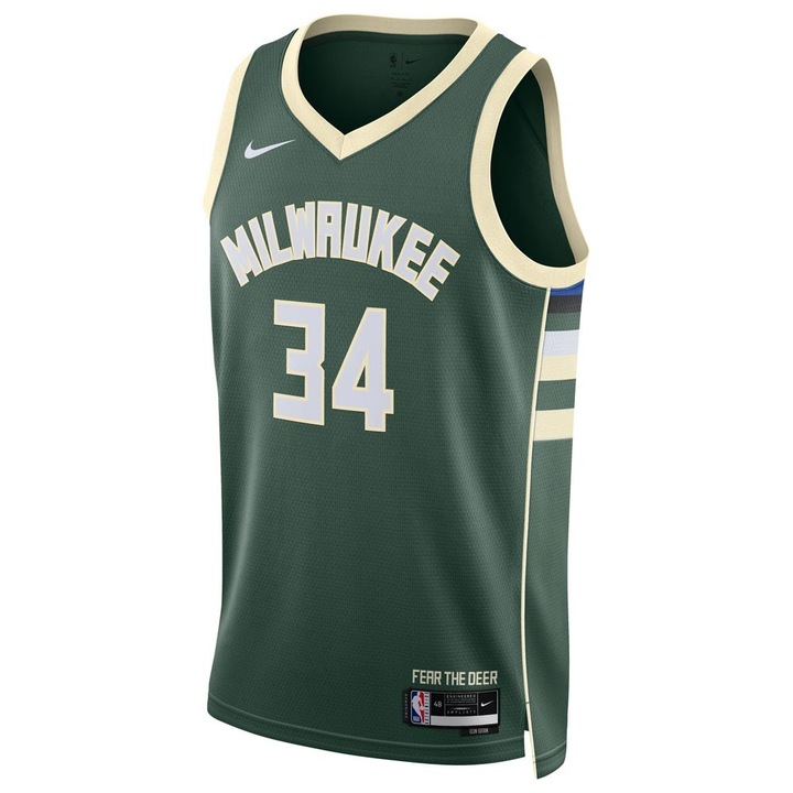 Maiou barbati Nike Milwaukee Bucks, Dri-FIT, respirabil, 100% poliester
