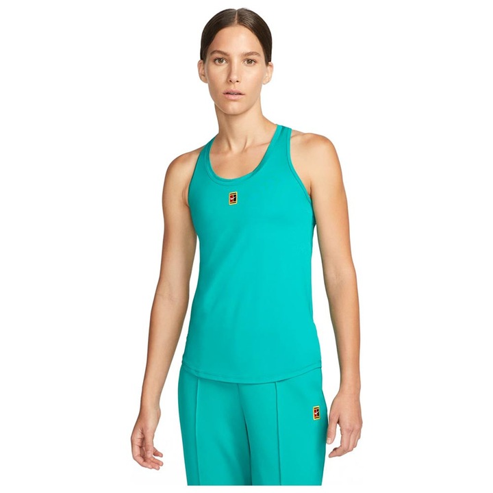 Maiou sport dama NikeCourt One Dri-FIT, material respirabil poliester, verde, XS INTL