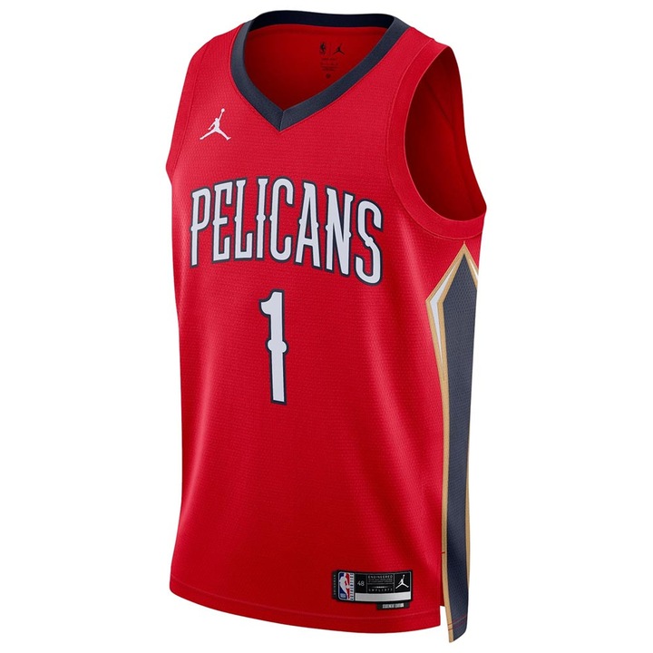 Maiou sport barbati Jordan New Orleans Pelicans Statement Edition, rosu, poliester