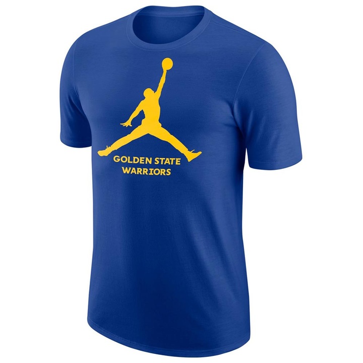 Tricou sport barbati Jordan, Golden State Warriors, albastru, bumbac/poliester