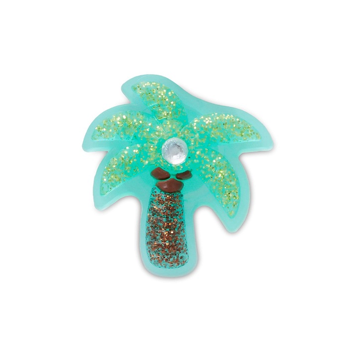 Charm Jibbitz Crocs Gem Palm Tree, design palmier, detalii cristal, set pentru copii peste 3 ani
