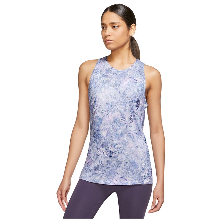 Maiou sport dama Nike, Dri-FIT, material respirabil, albastru, bumbac/poliester, XS INTL