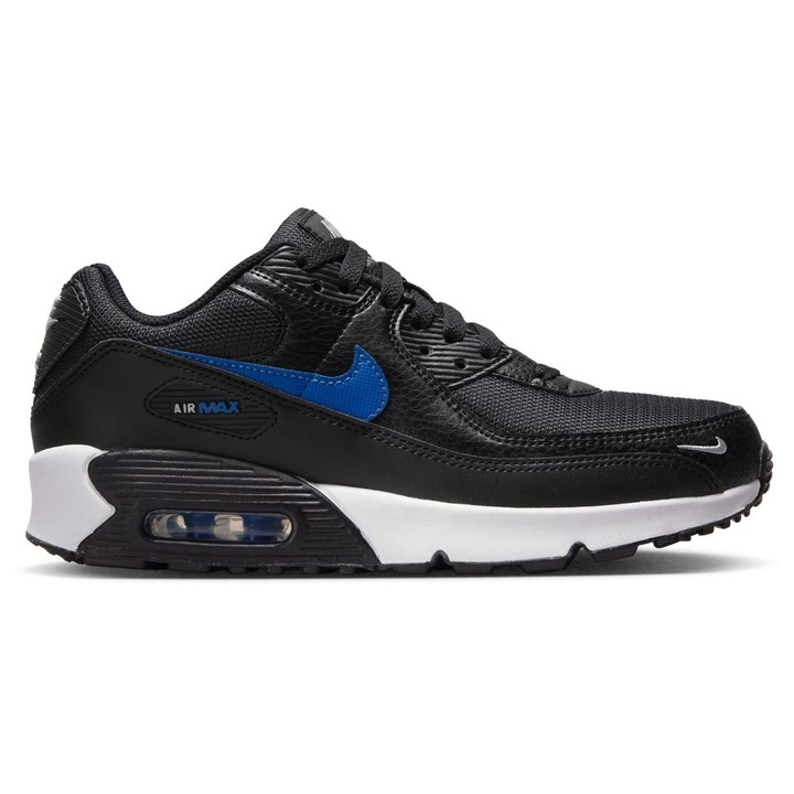 Pantofi sport Nike Air Max 90 Next Nature, negru, piele ecologica, pentru copii, amortizare moale, talpa flexibila