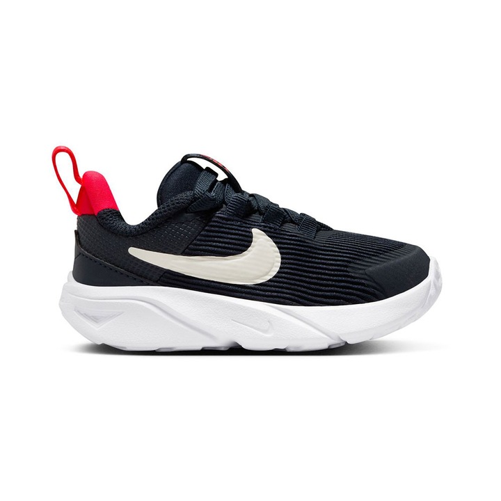 Pantofi sport Nike Star Runner 4, sireturi elastice, material sintetic, negru, pentru copii