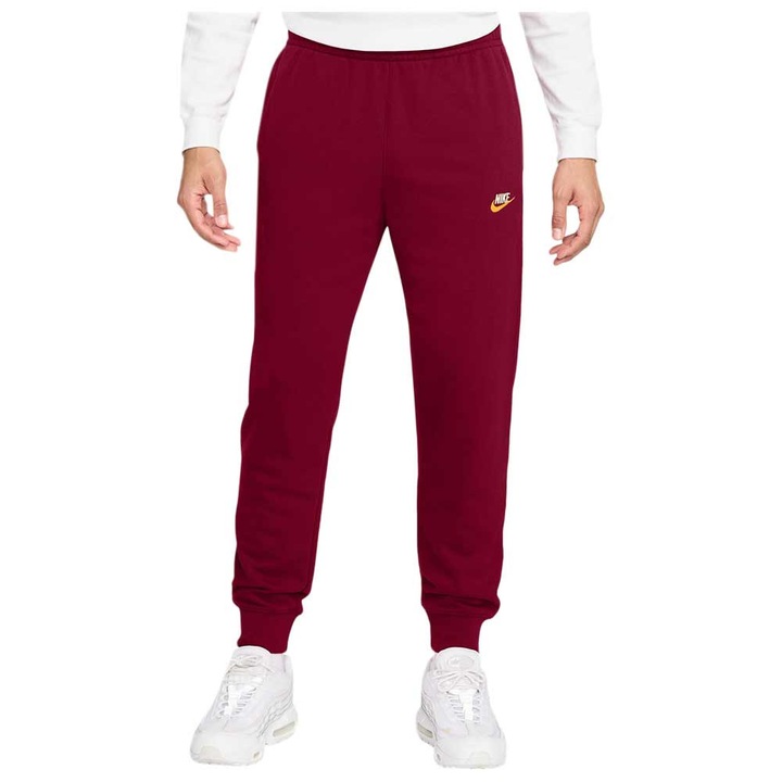 Pantaloni sport barbati Nike Club Fleece FN3094, bumbac, rosu