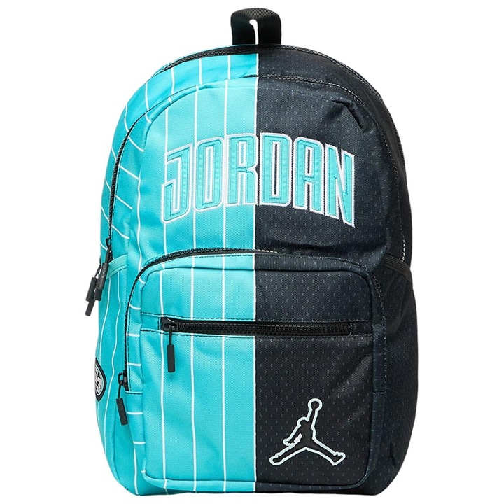 Rucsac Jordan Play Off Game, 20 litri, cu buzunare pentru laptop si tableta, negru/albastru