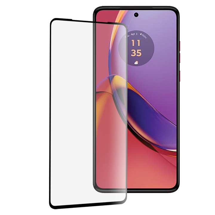 Üvegfólia Motorola Moto G86 111d készülékhez Teljesen átlátszó / Teljesen ragasztós edzett üveg