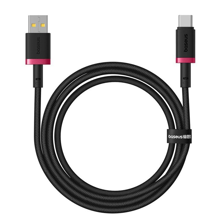 USB - USB-C adat- és töltőkábel, 2 m, Baseus, fekete szín, P10377802U01-03