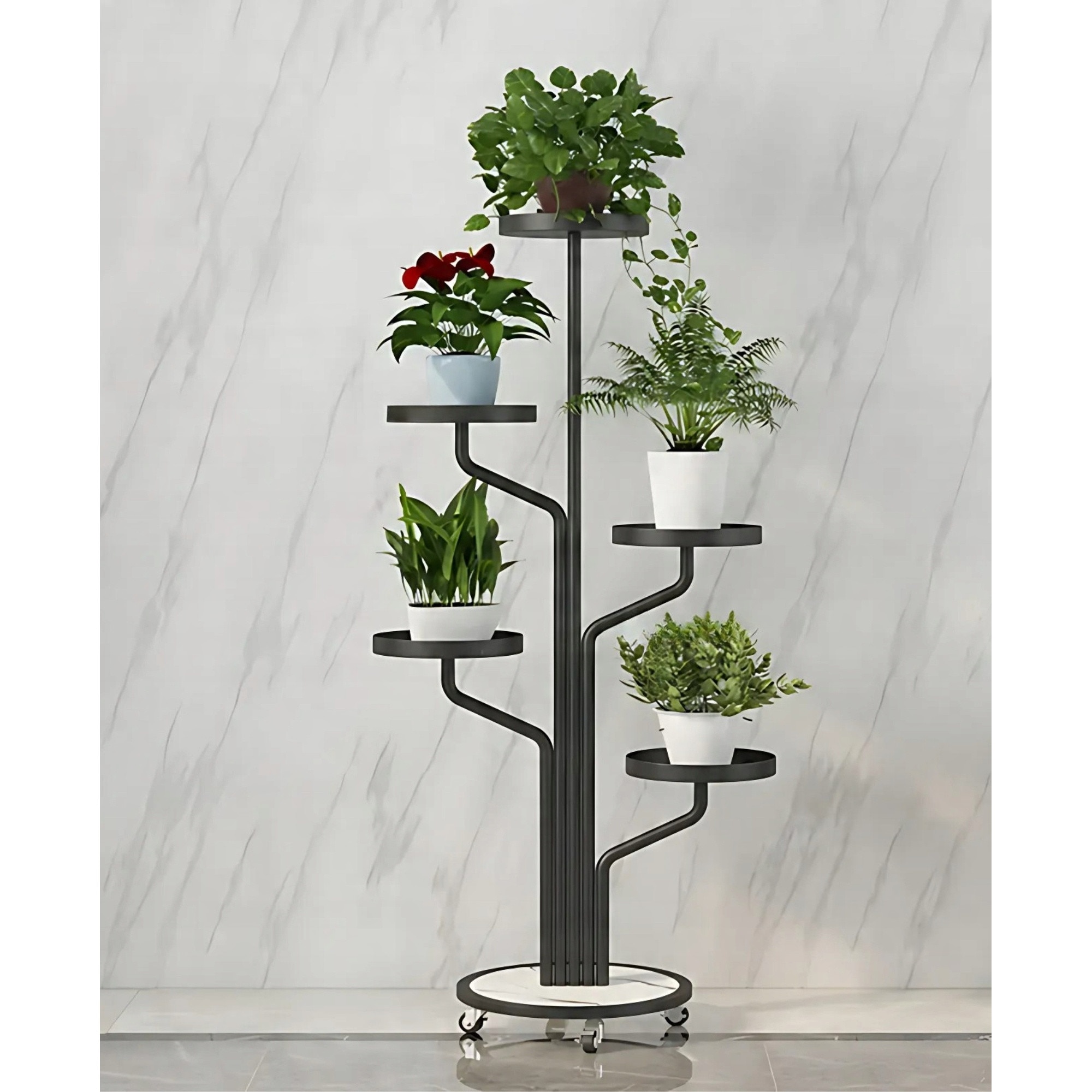 Suport Metalic Pentru Flori Pe Roti, HomeDesign, Cadru Metalic In Forma ...